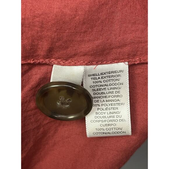 Ann Taylor LOFT Trench Coat Womens Size 4 Button front Lined Red Office - Picture 5 of 7